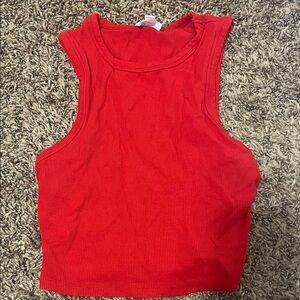 Vibrant Red Sleeveless Tank Top